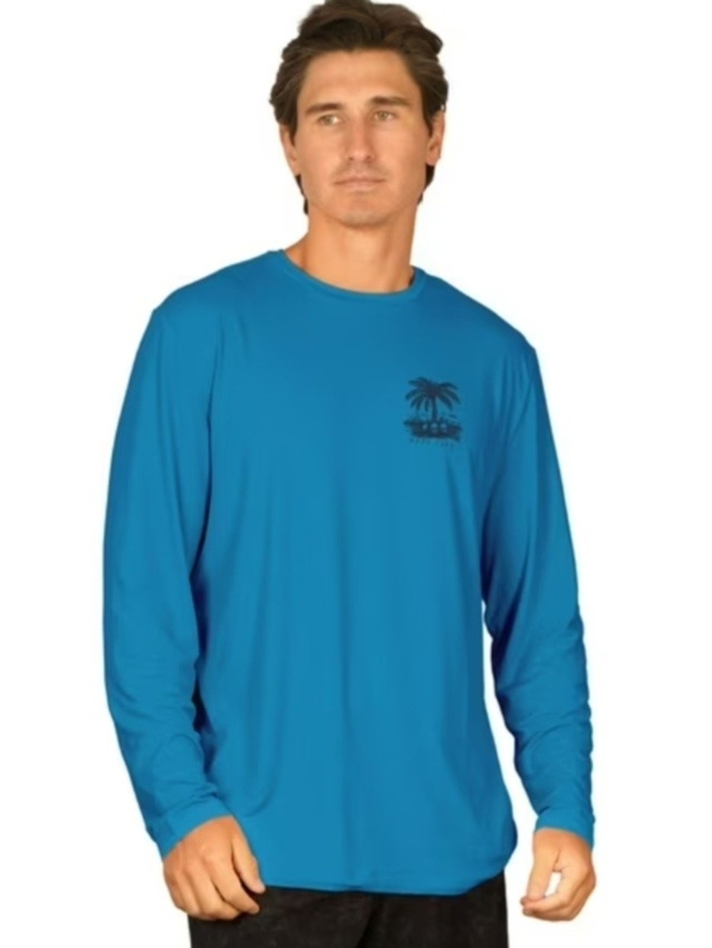 Reel Life Jax Beach Mens L Long Sleeve Performance Tee In Blue Jewel